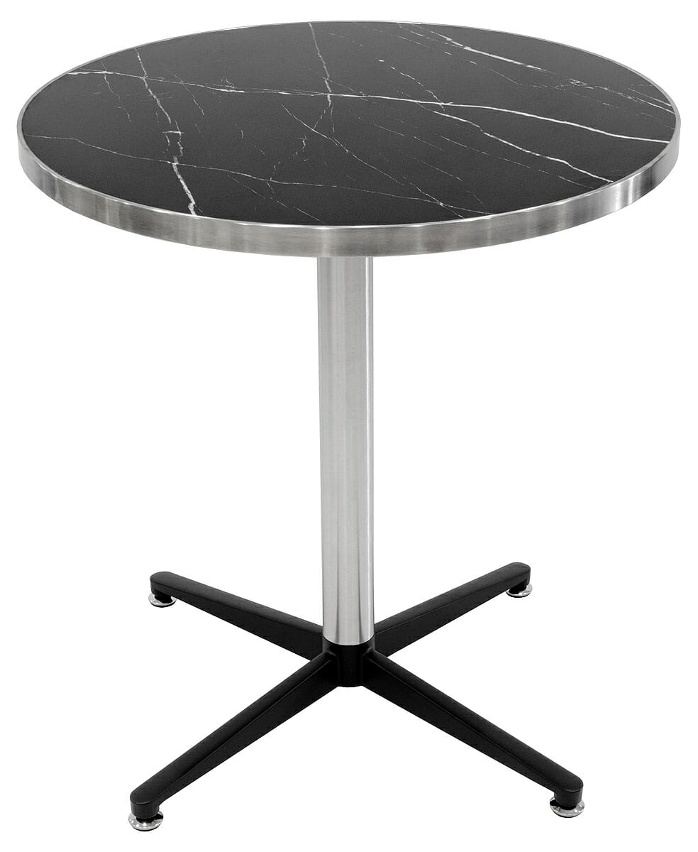Marble Effect Ceramic Table Top with Silver Edge