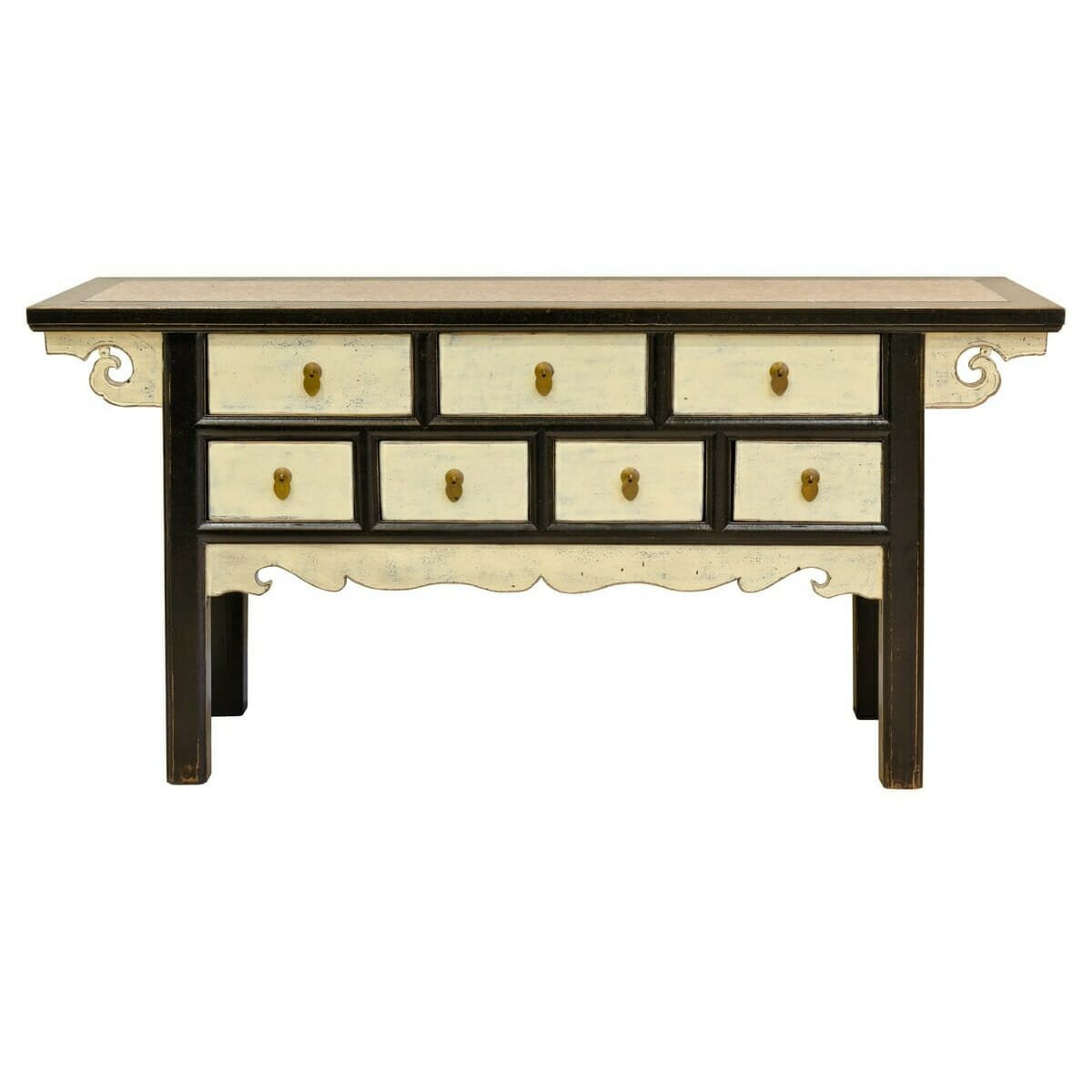 Marble Top Style Seven Drawer Sideboard