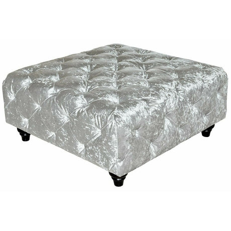 Silver Crush Velvet Ottoman