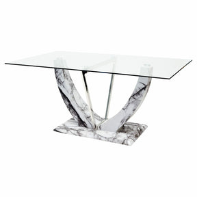 Jericho Rectangular Glass Dining Table – Dining Table by Febland