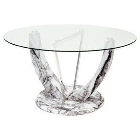 Jericho Round Glass Dining Table – Dining Table by Febland