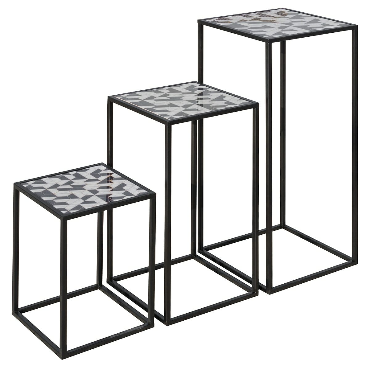 Geometric Nest of 3 Tall Tables
