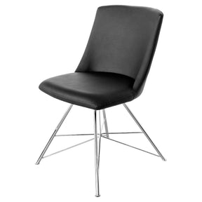 Black Faux Leather Curved Dining Chair – Dining Chair by Febland