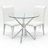 Criss Cross Dining Set with White Kirkland Chairs