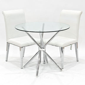 Criss Cross Dining Set with White Kirkland Chairs – Dining Set by Febland
