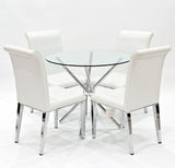 Criss Cross Dining Set with White Kirkland Chairs