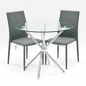 Selina Grey Criss Cross Dining Set – Dining Set by Febland