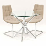 Menson Beige Criss-Cross Dining Set