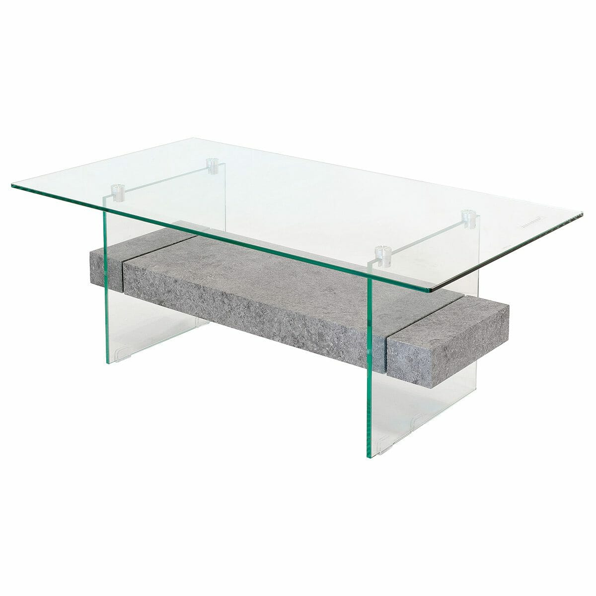 Stone Effect Glass Coffee Table