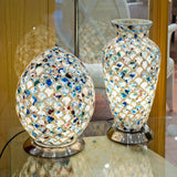 Blue Tile Mosaic Vase Lamp