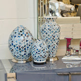 Blue Tile Mosaic Egg Lamp