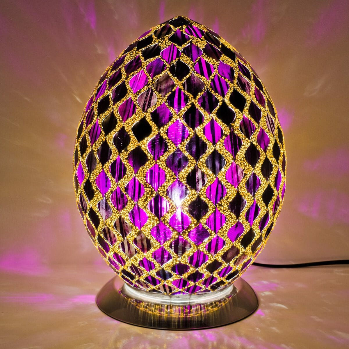 Purple Tile Mosaic Egg Lamp