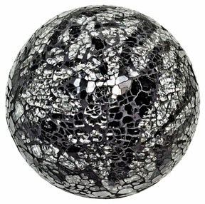 Mosaic Glass Ball - Silver & Black – Mosaic Glass Ornament – view 2
