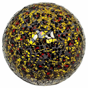 Mosaic Glass Ball - Yellow and Red – Mosaic Glass Ornament – view 3