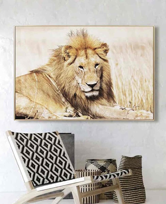 Golden Lion Glass Wall Art