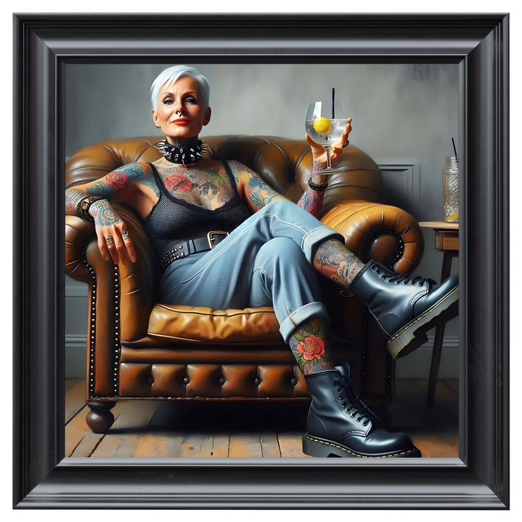 Velvet Print Framed Artwork - Tattoo Collection