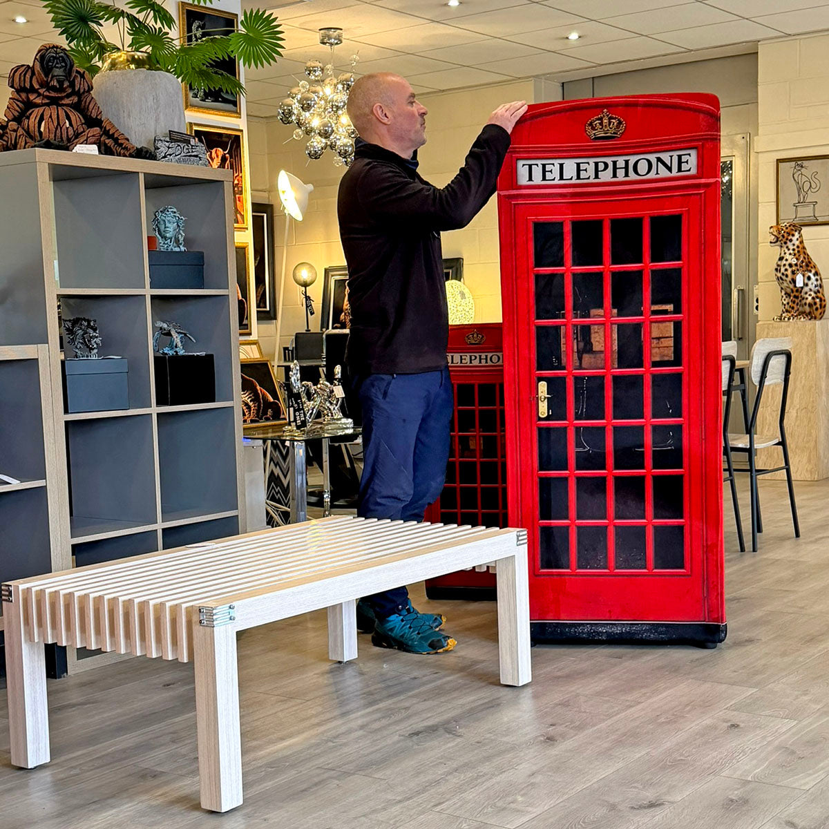 Large British Red Velvet Telephone Box