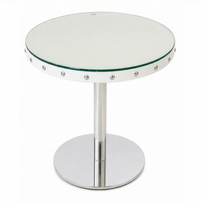 Upholstered 70cm Glass Top Table – Side Table – view 3