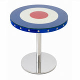Upholstered 70cm Glass Top Table