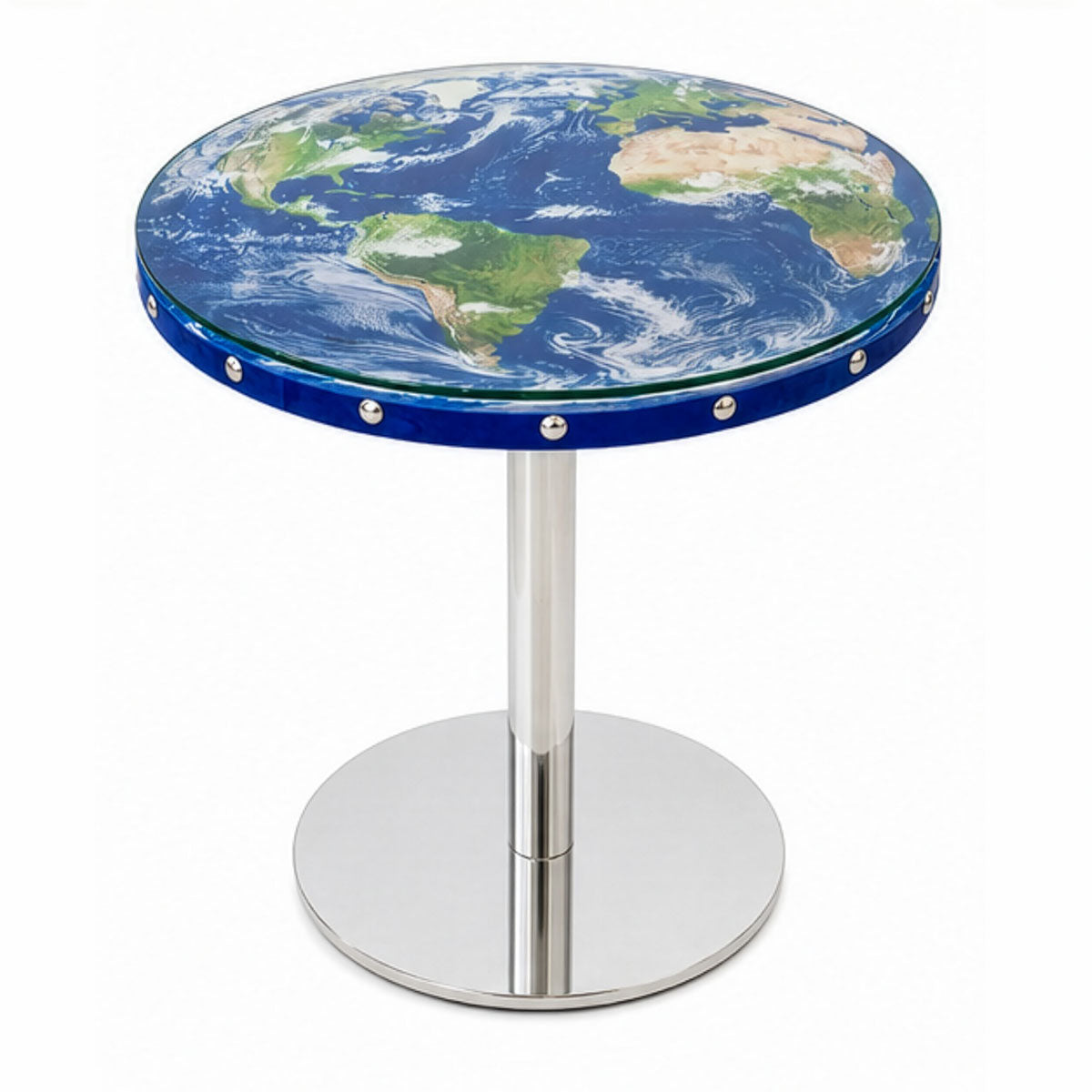 Upholstered 70cm Glass Top Table
