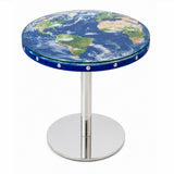 Upholstered 70cm Glass Top Table