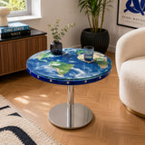 Upholstered 70cm Glass Top Table