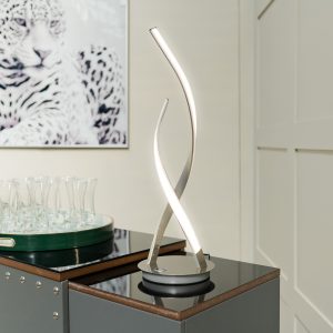 LED Double Helix Table Lamp - Turned On