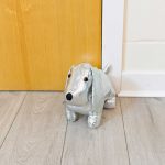 Silver Doggy Door Stop in our Showroom