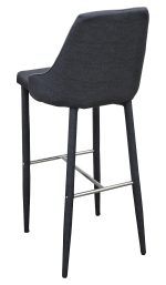 Duncan Bar Stool in Charcoal Fabric - Back