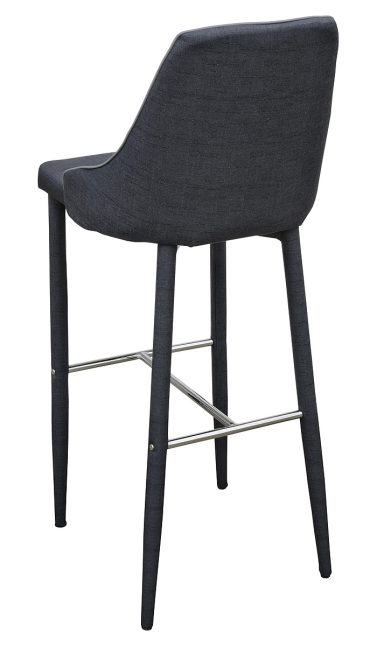 Duncan Bar Stool in Charcoal Fabric - Back