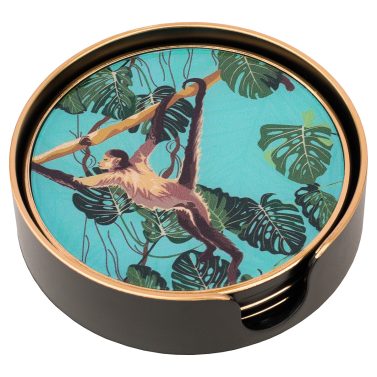 Coasters Circular Monkey Design - Set of 4 - Image 1