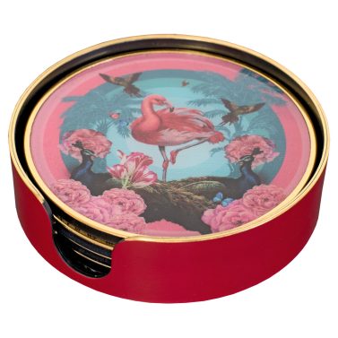 Flamingo-go Circular Coaster Set