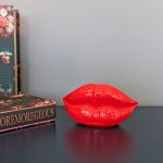 Small Red Lips Sculpture in our Showroom