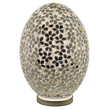 Large Mosaic Glass Egg Lamp - Mirrored Flower